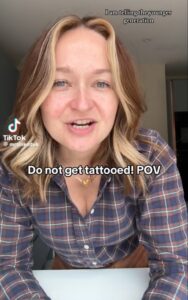 Crissie advises against getting visible tattoos