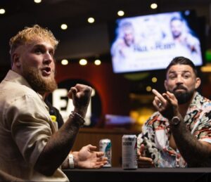 Jake Paul with Mike Perry ahead of their fight