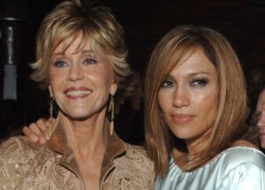 Fonda and Lopez at the "Monster-in-Law" premiere in Los Angeles in April 2005. Fonda shared how she was recognized from the movie during her 2019 jail stint in Washington, D.C.