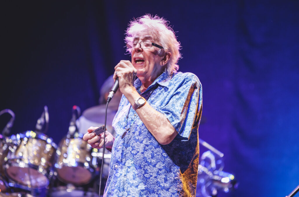 John Mayall performs on stage at Teatro Nuevo Apolo in Madrid, Spain