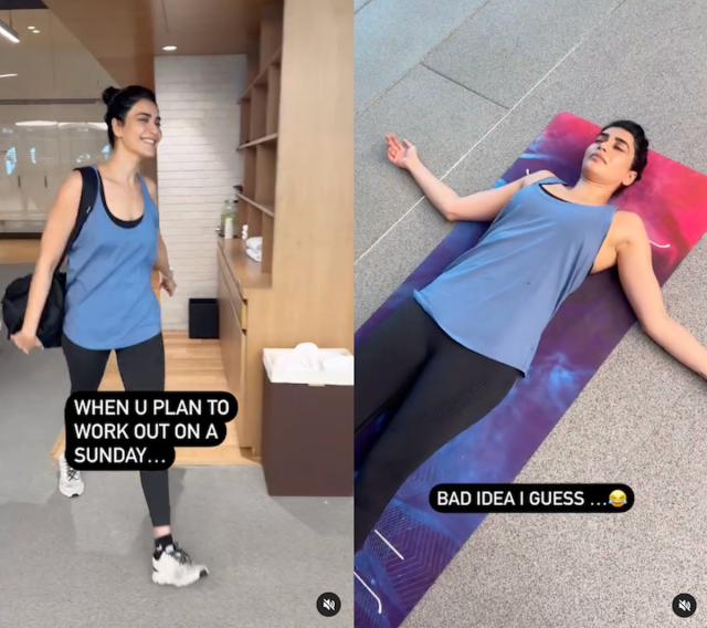 Karishma Tanna In Workout Gear Hits the Gym “On a Sunday” 
