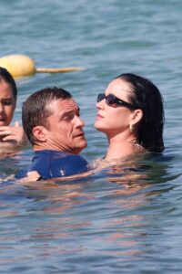 Katy Perry and Orlando Bloom are seen enjoying a sunny day at Club 55 in Saint Tropez with friends. 15 Jul 2024 Pictured: Katy Perry Orlando Bloom. Photo credit: Spread Pictures / MEGA TheMegaAgency.com +1 888 505 6342 (Mega Agency TagID: MEGA1166237_038.jpg) [Photo via Mega Agency]