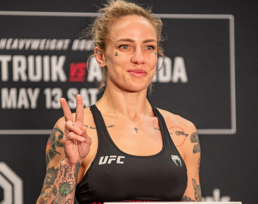 MMA Star Jessica-Rose Clark in Workout Gear Hits Personal Record