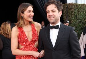 "This Is Us" star Mandy Moore, who was previously married to singer Ryan Adams, wedded Taylor Goldsmith, lead singer of the band Dawes, in 2018.