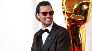 Matthew McConaughey smiling on the red carpet