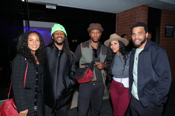 Angelina Sherie, D Smoke, Jonathan Majors, Meagan Good and Micheal Ealy attend Hidden Empire Sports Power Players