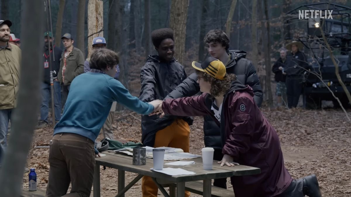 Stranger things five behind the scenes featurette Mike, Lucas, Will, Dustin