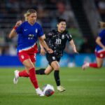 Trinity Rodman #22 of the United States dribbles the ball during an international friendly game between Korea Republic on June 4, 2024