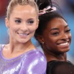 Team USA's MyKayla Skinner and Simone Biles at the 2020 Tokyo Olympics.