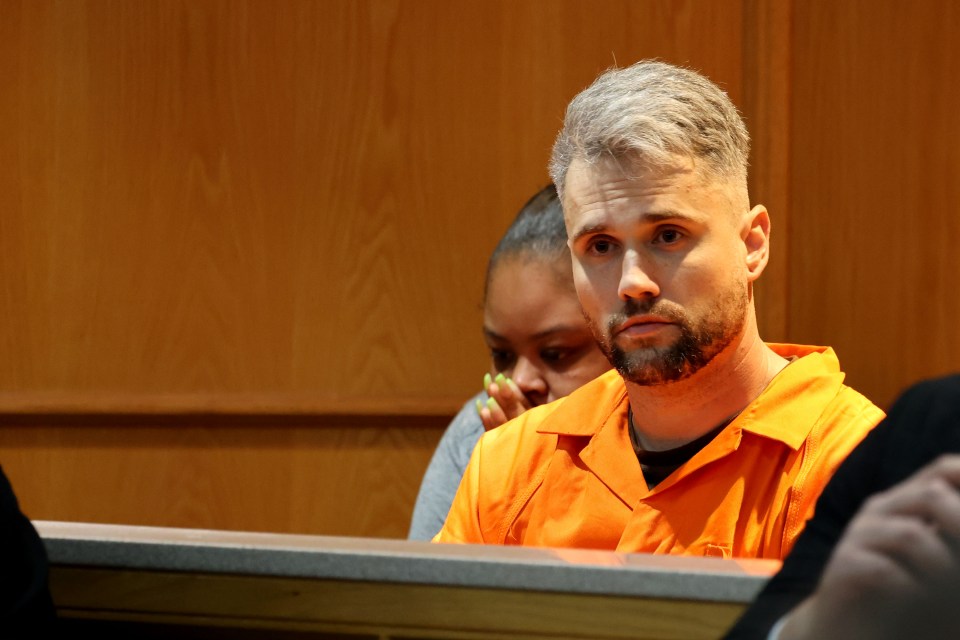 Ryan Edwards appearing in court in Chattanooga, Tennessee, after breaking his parole order in April 2023