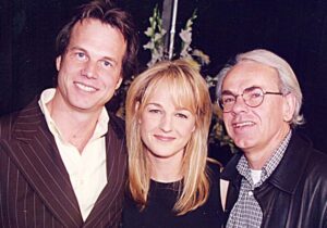 From left, "Twister" stars Bill Paxton and Helen Hunt and director Jan de Bont are seen at the 1996 ShoWest cinema exhibitors convention in Las Vegas.