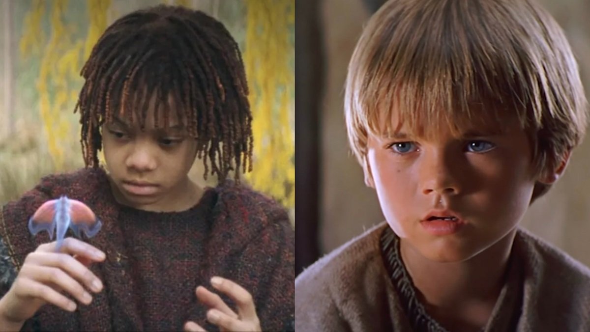 Young Mae/Osha in The Acolyte, and young Anakin Skywalker in The Phantom Menace.