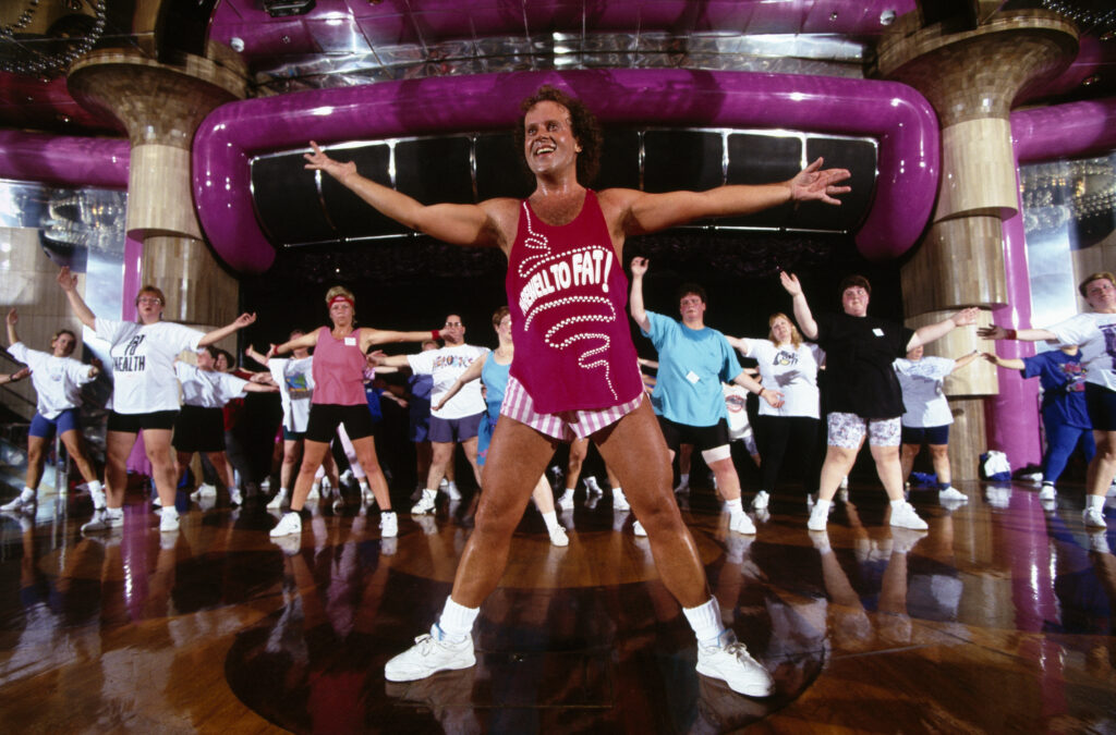 Richard Simmons produced aerobics videos in the 1980s and 1990s