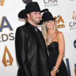Lainey Wilson and Devlin Hodges arrive together at the 57th Annual Country Music Awards on November 08, 2023, in Nashville, Tennessee
