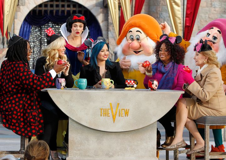 Whoopi Goldberg and her "View" co-hosts, seen here filming at Disneyland in Southern California in 2013.