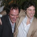 Tarantino and Braff embrace at an award ceremony in 2005.