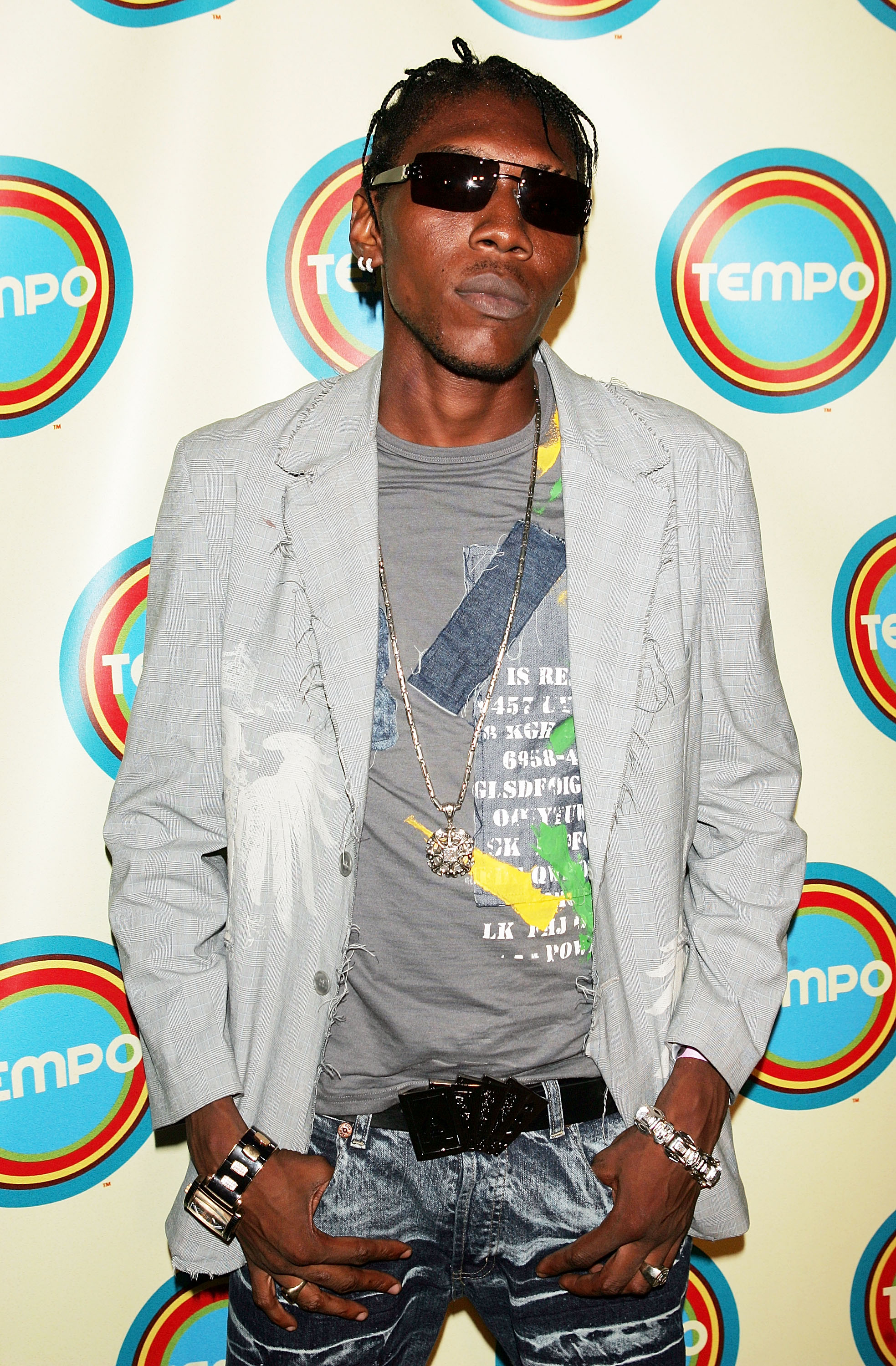 Vybz Kartel poses backstage during MTV’s Tempo network launch in 2005