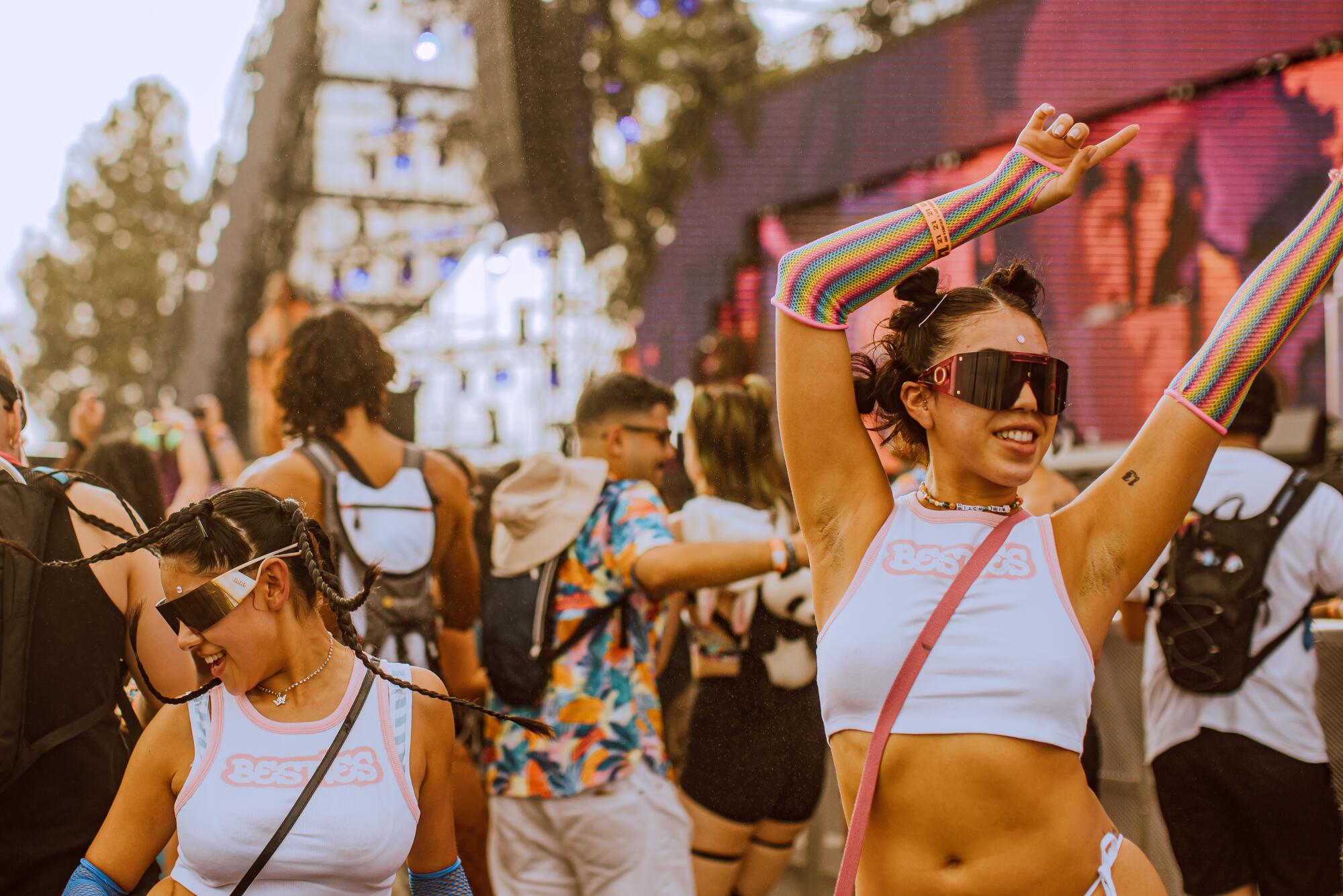 Festival attendees dancing.