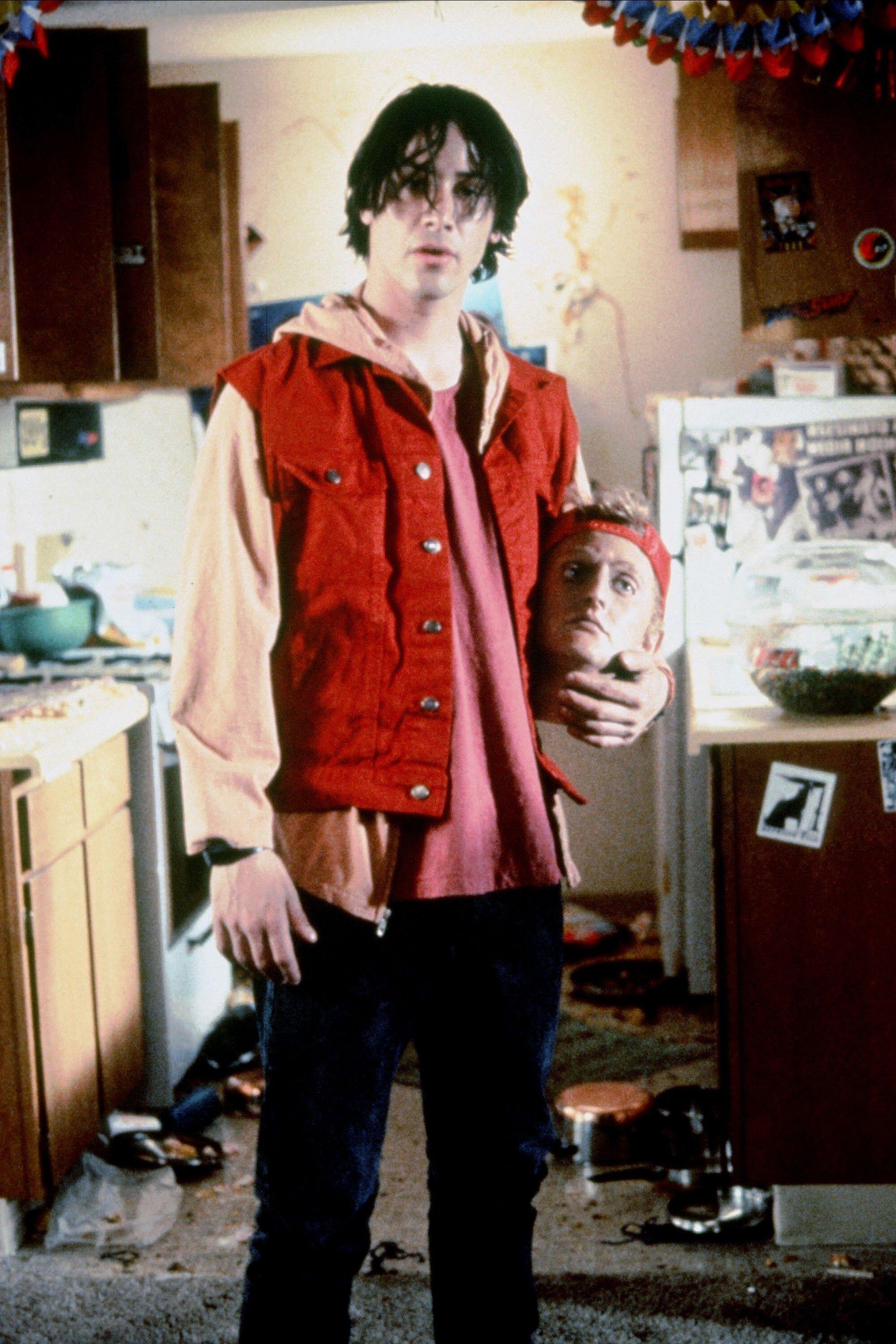 Keanu Reeves in a still from Bill & Ted’S Bogus Journey