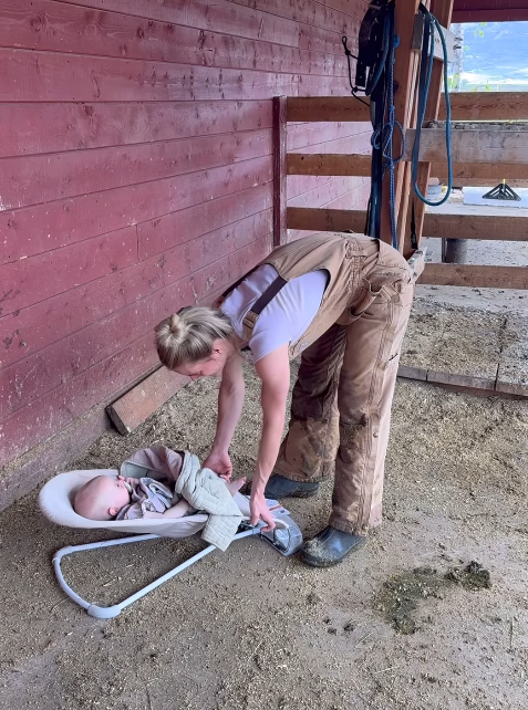 She can often be seen on social media raising her kids on the farm