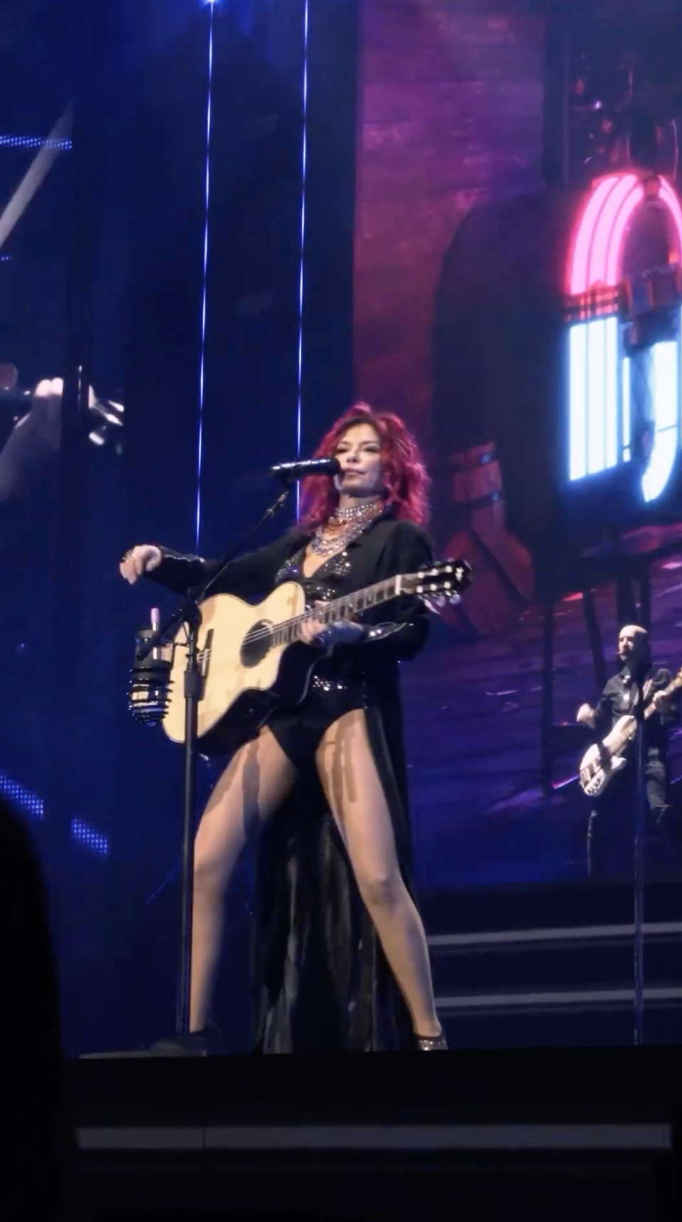 Last month, Shania Twain ignored the haters and wore a black sparkly bodysuit that showed off her long legs