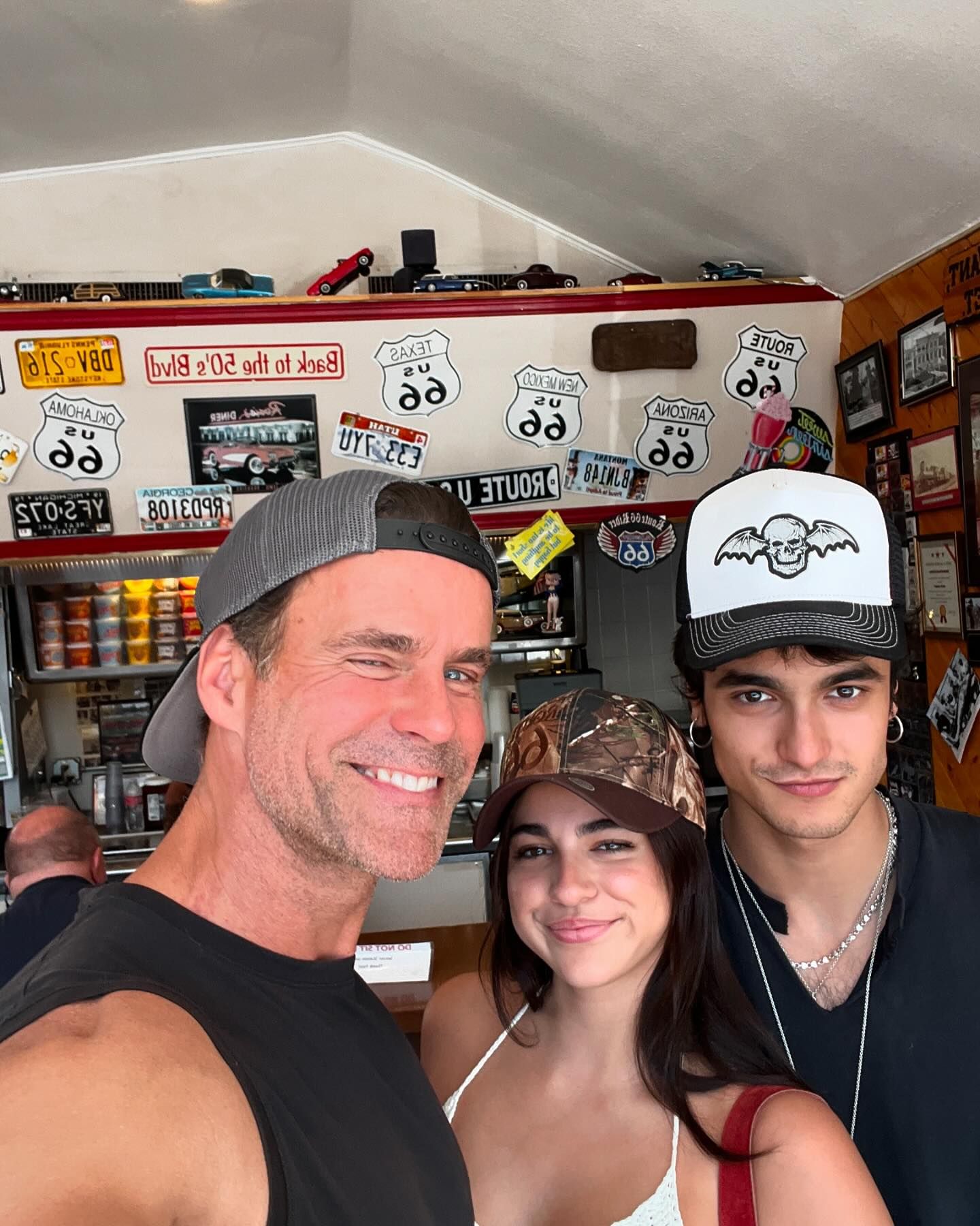 Cameron Mathison pictured with his son Lucas Mathison and daughter Leila Mathison