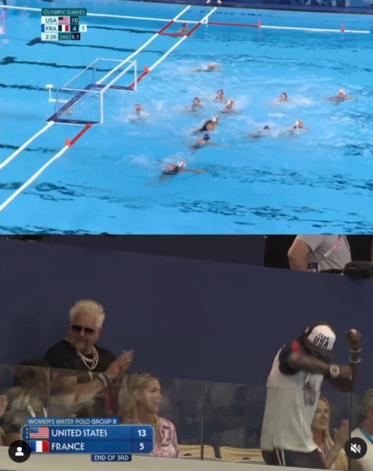 Fans loved seeing Flavor Flav and Guy Fieri supporting the women's water polo team