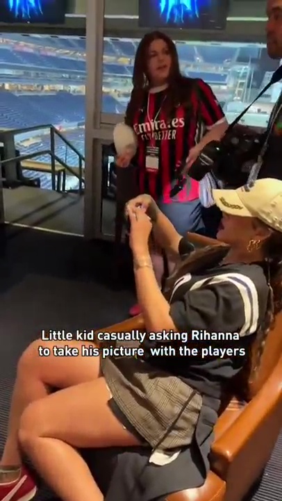 Rihanna happily obliged the young fan in the funny moment caught on camera