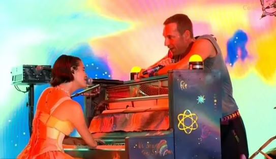 Victoria performed with Coldplay at Glastonbury