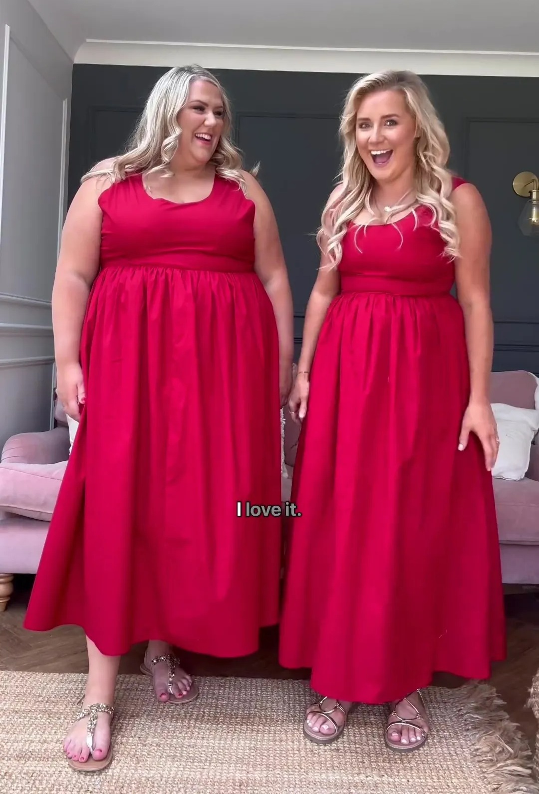 Laura Adlington and her best friend, Lottie Drynan, both tried on two stunning dresses from Next