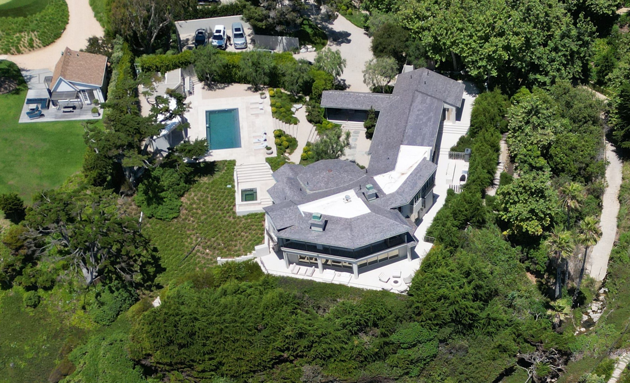 The view from above Kim Kardashian's massive Malibu beach mansion
