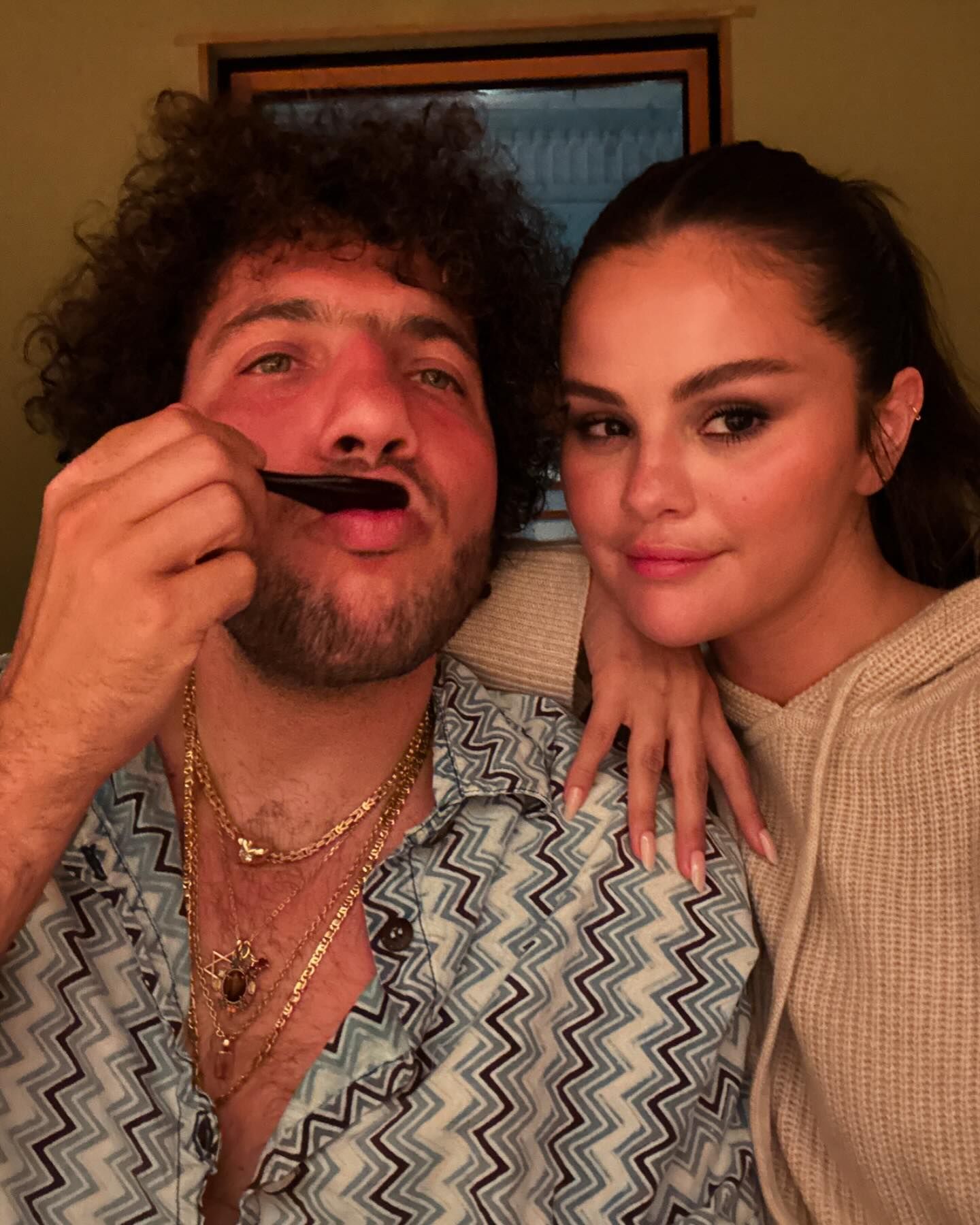 Benny Blanco and Selena Gomez in a recent selfie shared on Selena's Instagram profile