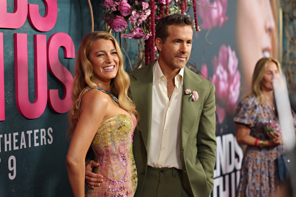 Blake Lively, seen with husband Ryan Reynolds at the It Ends With Us premiere, paid homage to Britney Spears (not pictured) on social media after wearing her dress