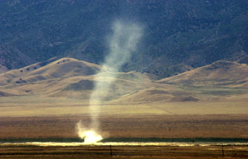 Dust devils are tornado-like storms that pick up debris