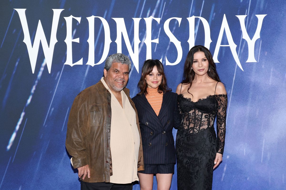 Luis Guzman, Jenna Ortega and Catherine Zeta Jones