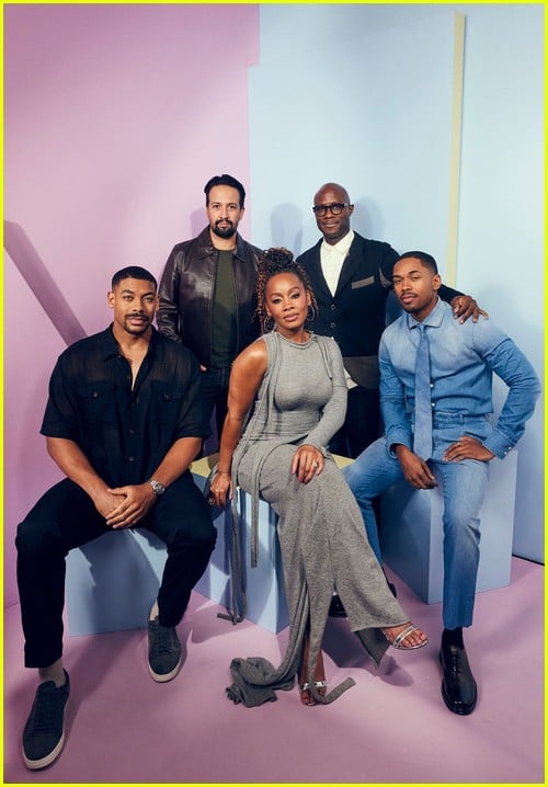 Aaron Pierre, Lin-Manuel Miranda, Anika Noni Rose, Barry Jenkins and Kelvin Harrison Jr.