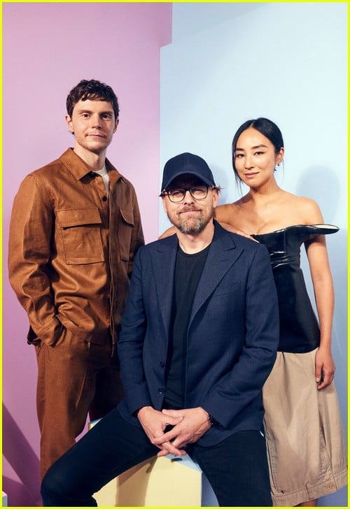 Evan Peters, Greta Lee and Joachim Roonig