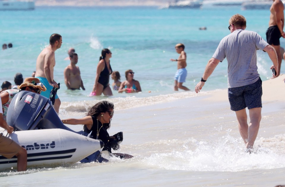 Salma stepped onto an uneven part of the shore and lost her balance