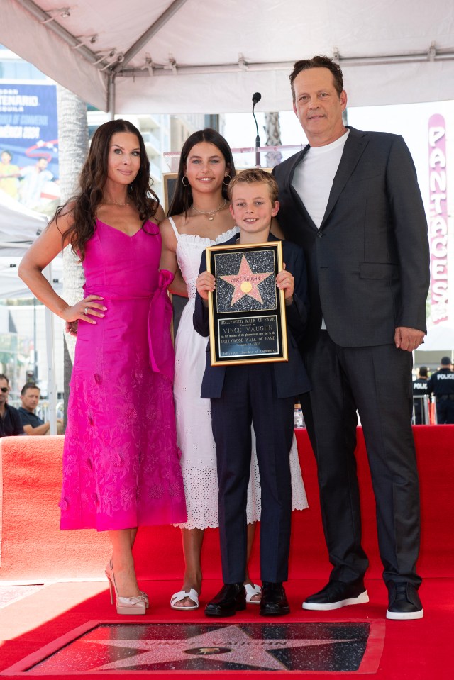 Vince Vaughn with his wife Kyla Weber and their children Locklyn and Vernon