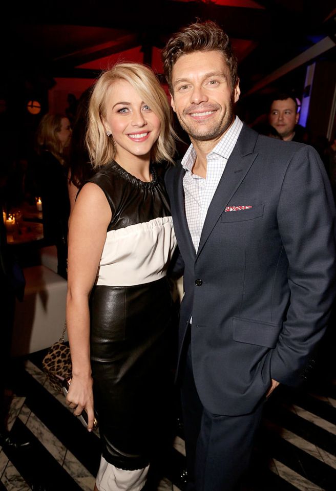 Julianne Hough and Ryan Seacrest attend the Topshop Topman LA Opening Party at Cecconi’s West Hollywood on February 13, 2013 in Los Angeles, California