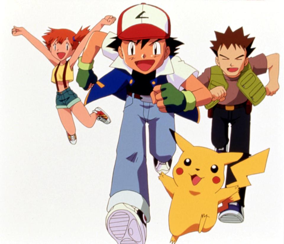 Misty, Ash Ketchum, Pikachu, and Brock on Pokemon