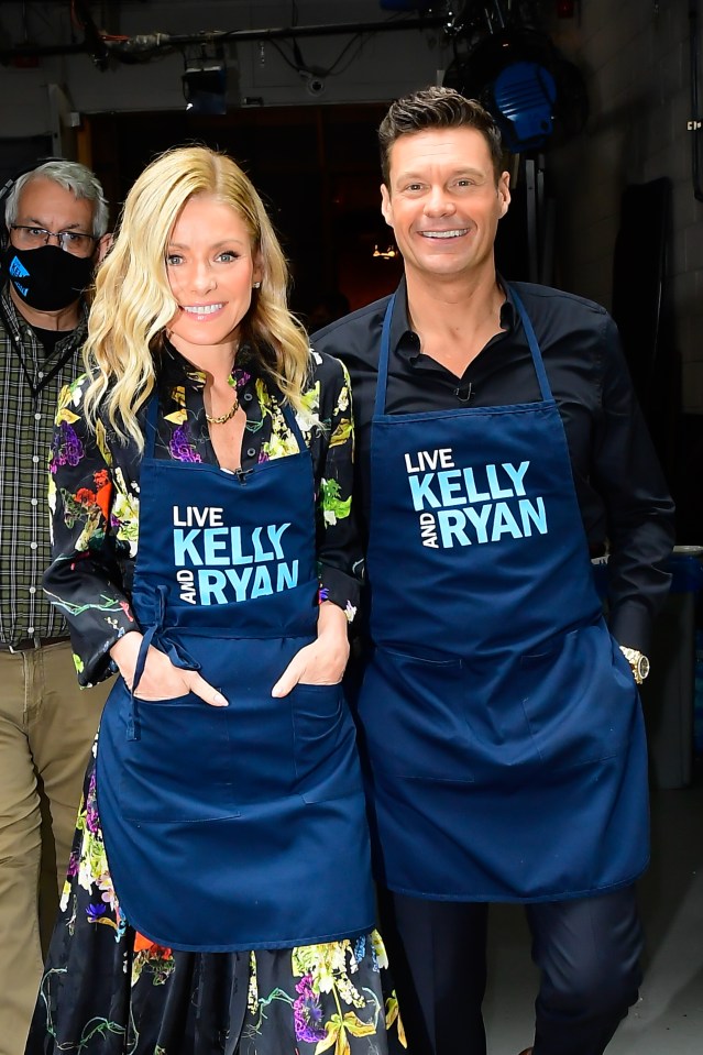 Kelly Ripa and Ryan Seacrest during their former show in 2022