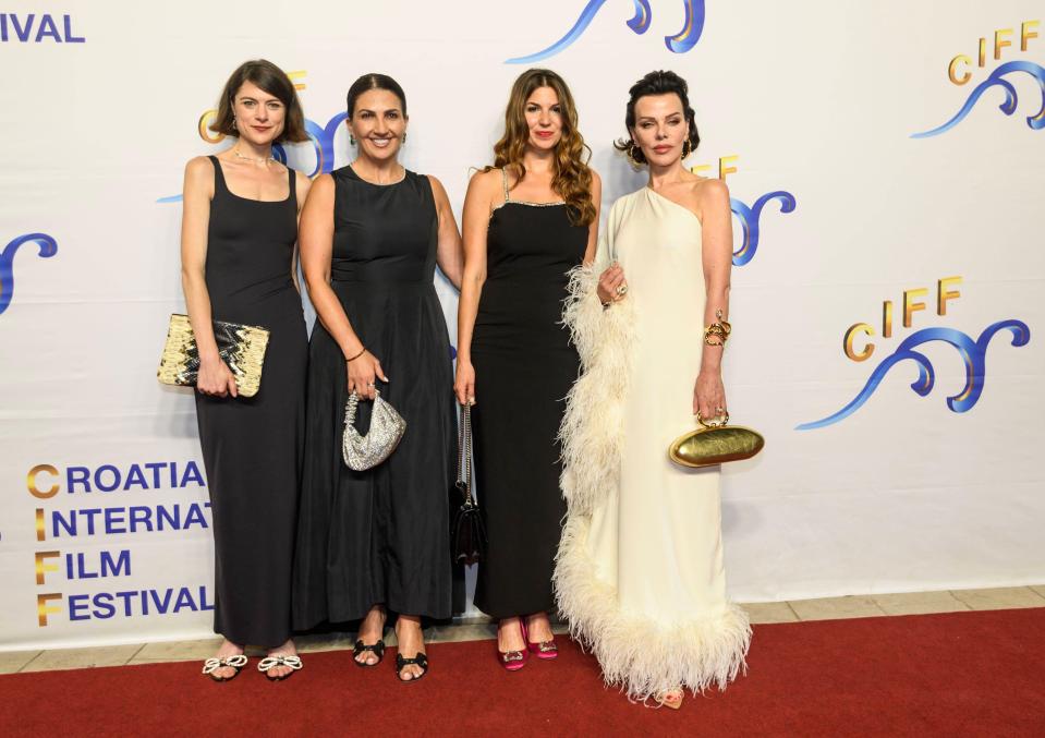 Debi Mazar donned an off-the-shoulder Taller Marmo gown to the film festival