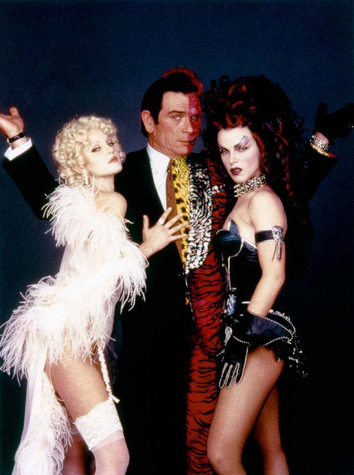 Drew Barrymore, Tommy Lee Jones, and Debi Mazar in Batman Forever directed by Joel Schumacher