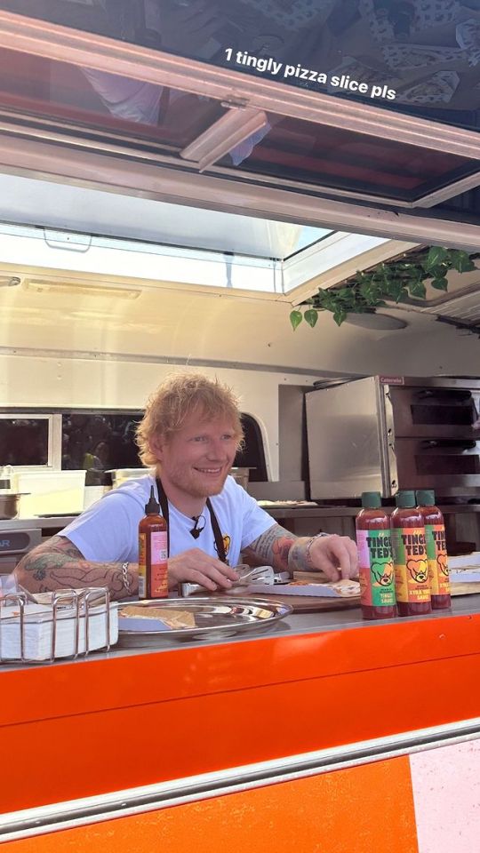 Ed beamed as he met his fans outside the store