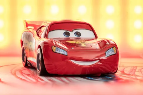 Madrid, Spain; 06-26-2023: Toy car named Lightning McQueen from the famous Pixar Cars franchise