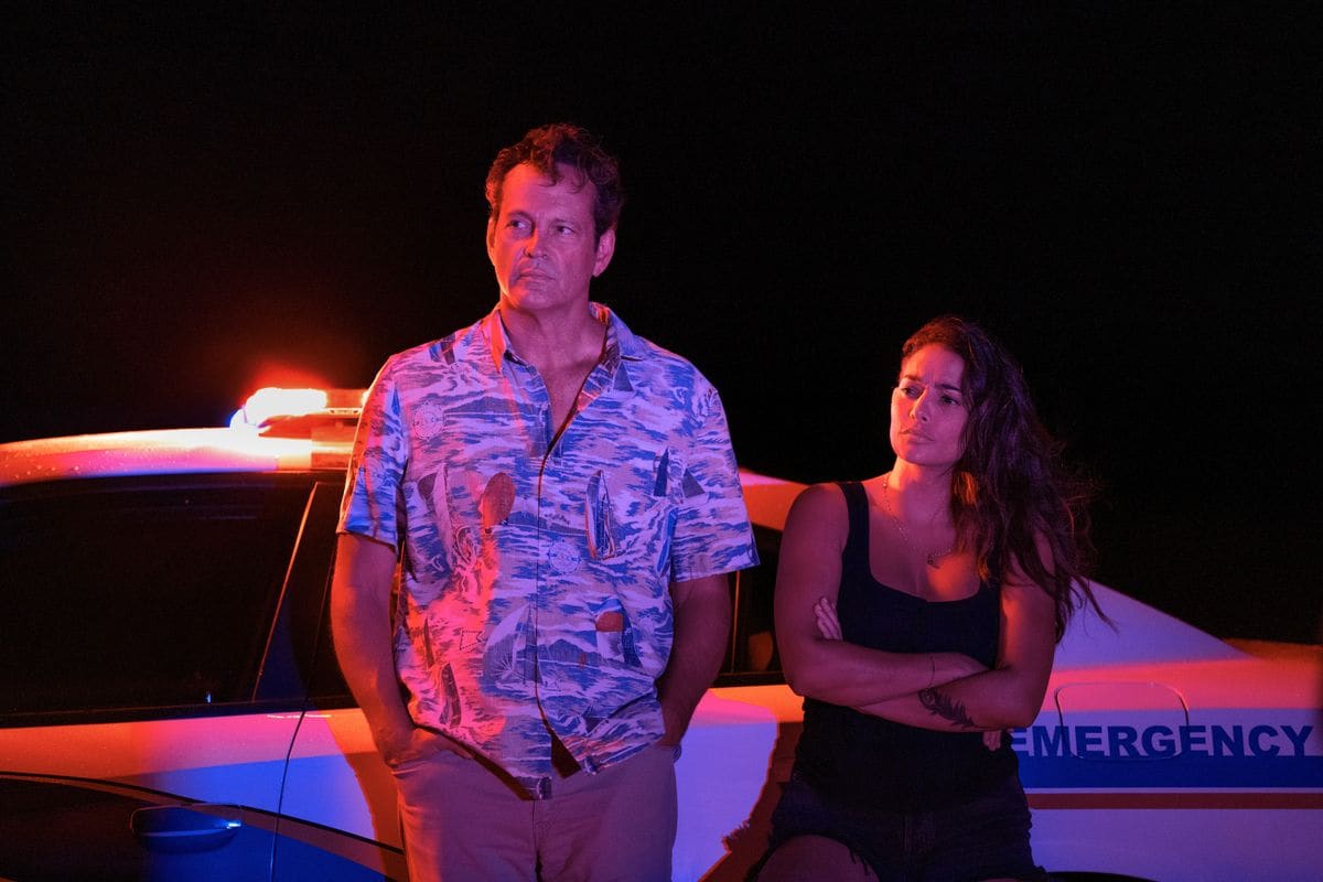 Vince Vaughn and Natalie Martinez in "Bad Monkey"