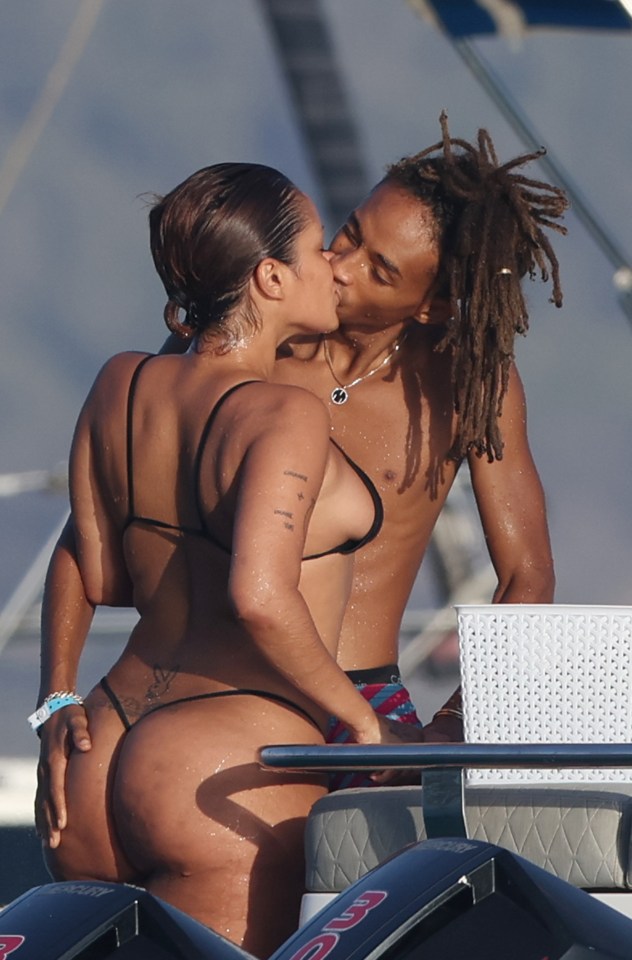 Jaden Smith and social media influencer Khleopatre were spotted making out on a boat in Ibiza