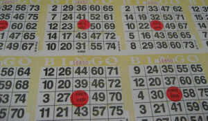 A sheet of bingo cards