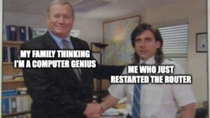 Michael Scott meme about being a tech genius